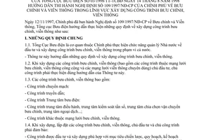 Thông tư 03/1998/TT-TCBĐ bưu chính viễn thông lĩnh vực xây dựng công trình bưu chính, viễn thông