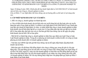 Thông tư 253/1998/TT-BGTVT kinh doanh vận tải biển công ty, doanh nghiệp tư nhân hướng dẫn Nghị định 40/1998/NĐ-CP