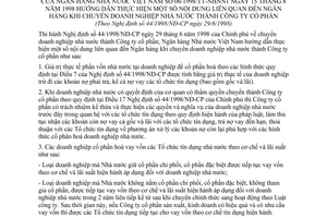 Thông tư 06/1998/TT-NHNN1 nội dung liên quan ngân hàng khi chuyển doanh nghiệp Nhà nước thành cổ phần theo nghị định  44/1998/NĐ-CP