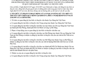 Thông tư 259/1998/TT-BGTVT Quy chế đăng ký tàu biển thuyền viên Quyết định phân loại đường bộ tuyến đường tính giá cước hướng dẫn Nghị định 91/CP
