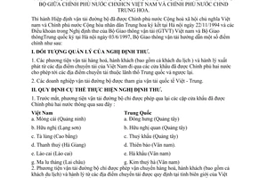 Thông tư 258/1998/TT-BGTVT hướng dẫn thực hiện Nghị định thư Việt Nam -Trung Quốc vận tải đường bộ