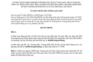 Quyết định 1366/1998/QĐ-UB mức hoạt động phí Phó Chủ tịch Ủy ban