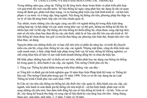 Chỉ thị 28/1998/CT-TTg tăng cường hiện đại hoá công tác thống kê