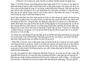 Chỉ thị 37/1998/CT-UB phát triển kinh tế hợp tác Lâm Đồng