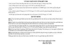 Quyết định 1266/QĐ-UB năm 1998 mức thù lao của luật sư thuộc Đoàn luật sư Bến Tre