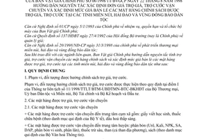 Thông tư 06/1998/TT-BVGCP nguyên tắc xác định đơn giá trợ cước vận chuyển mức bán lẻ mặt hàng chính sách được trợ giá miền núi hải đảo vùng dân tộc