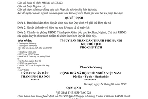 Quyết định 28/1998/QĐ-UB quy định về giải thể Hợp tác xã