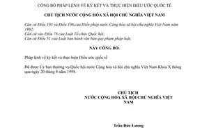 Lệnh công bố Pháp lệnh ký kết và thực hiện Điều ước quốc tế 06-L/CTN