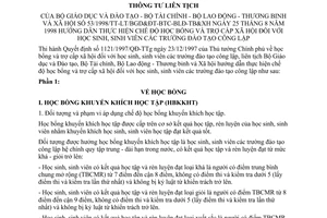 Thông tư liên tịch 53/1998/TTLT/BGDĐT-BTC-BLĐTBXH chế độ học bổng trợ cấp xã hội học sinh, sinh viên trường đào tạo công lập