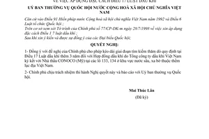 Nghị quyết 61/1998/NQ-UBTVQH10 áp dụng đặc cách Điều 17 Luật Dầu khí