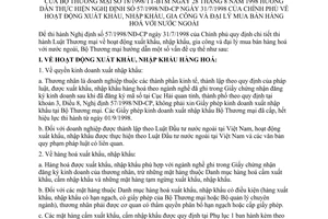 Thông tư 18/1998/TT-BTM  hướng dẫn Nghị định 57/1998/NĐ-CP xuất nhập khẩu gia công đại lý
