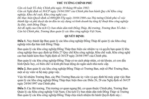 Quyết định 785/QĐ-TTg thành lập Ban quản lý các khu công nghiệp Đồng Tháp