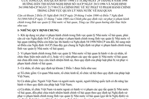 Thông tư 05/1998/TT-TCHQ xử phạt vi phạm hành chính lĩnh vực quản lý Nhà nước Hải quan hướng dẫn Nghị định 16/CP 54/1998/NĐ-CP