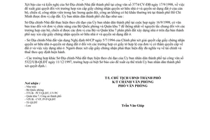 Công văn 3777/CV-UB-QLĐT giải quyết cấp giấy chứng nhận QSHNƠ-QSDĐƠ cán bộ, chiến sĩ, CNV lực lượng quân đội, Công an không thường trú tại TPHCM