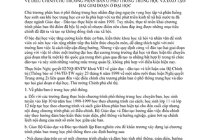 Chỉ thị 30/1998/CT-TTg điều chỉnh chủ trương phân ban phổ thông trung học đào tạo hai giai đoạn đại học