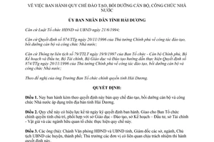 Quyết định 2163/1998/QĐ-UB Quy chế đào tạo bồi dưỡng cán bộ công chức