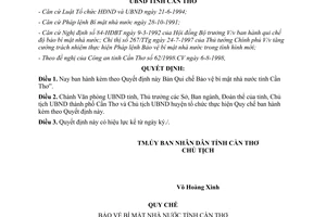 Quyết định 2227/1998/QĐ-UBT bảo vệ bí mật Nhà nước tỉnh Cần Thơ