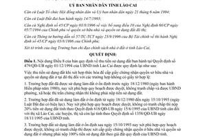 Quyết định 224/1998/QĐ-UB điều chỉnh quy định thu tiền sử dụng đất ở và sử dụng