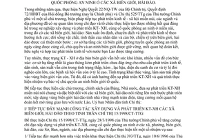 Chỉ thị 29/1998/CT-UB phát triển kinh tế xã hội củng cố quốc phòng an ninh biên giới hải đảo Quảng Nam