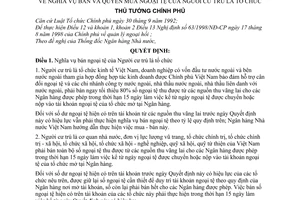 Quyết định 173/1998/QĐ-TTg  nghĩa vụ bán và quyền mua ngoại tệ của người cư trú là tổ chức