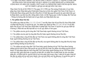 Thông tư 05/1998/TT-BVHTT quy định Hiệp định giữa Chính phủ Cộng hoà xã hội chủ nghĩa Việt Nam Hợp chủng Quốc Hoa Kỳ thiết lập quan hệ quyền tác giả