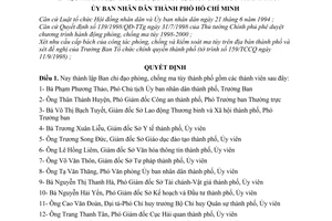 Quyết định 4843/QĐ-UB-NC thành lập Ban chỉ đạo phòng, chống ma túy thành phố