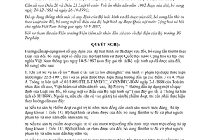 Nghị quyết 1/1998/NQ-HĐTP hướng dẫn việc áp dụng quy định Bộ Luật hình sự