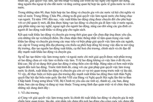 Chỉ thị 41/CT-TW năm 1998 xuất khẩu lao động chuyên gia