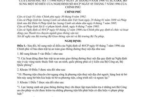 Nghị định 77/1998/NĐ-CP bảo đảm trật tự an toàn giao thông đường thuỷ nội địa để bổ sung Nghị định 40/CP