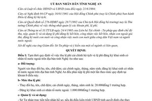 Quyết định 1241/1998/QĐ-UB lệ phí cải chính hộ tịch đăng ký khai sinh có nhân tố nước ngoài Nghệ An