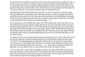 Chỉ thị 42/1998/CT-UB tiếp tục cấp sổ bảo hiểm xã hội Lâm Đồng