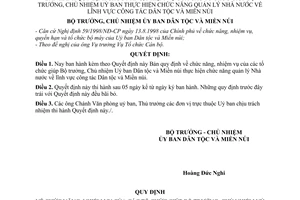 Quyết định 102/1998/QĐ-UBDTMN chức năng nhiệm vụ tổ chức giúp Bộ trưởng Chủ nhiệm UB Dân tộc và Miền núi quản lý Nhà nước