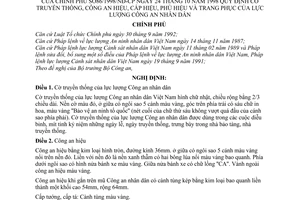 Nghị định 86/1998/NĐ-CP quy định cờ truyền thống, công an hiệu, cấp hiệu, phù hiệu và trang phục của lực lượng công an nhân dân