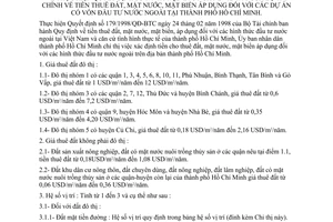Chỉ thị 39/1998/CT-UB-QLDA thực hiện Quyết định 179/1998/QĐ-BTC tiền thuê đất mặt nước mặt biển áp dụng dự án vốn đầu tư nước ngoài TP HCM