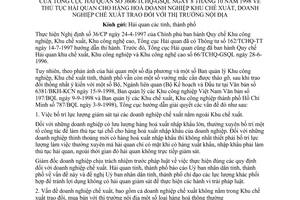 Công văn 3606/TCHQ-GSQL thủ tục hải quan cho hàng hoá doanh nghiệp Khu chế xuất, doanh nghiệp chế xuất trao đổi với thị trường nội địa