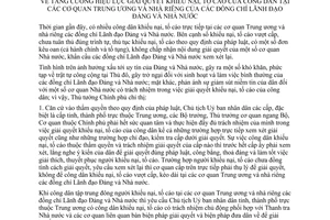 Chỉ thị 35/1998/CT-TTg tăng cường hiệu lực giải quyết khiếu nại tố cáo công dân cơ quan Trung ương nhà riêng đồng chí lãnh đạo Đảng Nhà nước