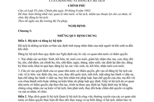 Nghị định 83/1998/NĐ-CP đăng ký hộ tịch