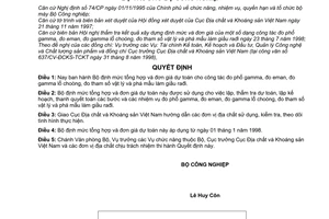 Quyết định 69/1998/QĐ-BCN bộ định mức tổng hợp  đơn giá dự toán cho công tác đo phổ gamma, eman, gamma lỗ choòng tham số vật lý phá mẫu làm giầu rađi