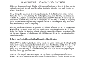 Chỉ thị 18/1998/CT.UB phòng cháy chữa cháy rừng tỉnh Lào Cai