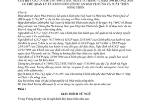 Thông tư 134/1998/TT/BTC cơ chế quản lý tài chính dự án bảo vệ rừng phát triển nông thôn