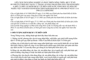 Thông tư liên tịch 09/1998/TTLT/BNN-BYT hướng dẫn điều 4, điều 51 nghị định 41/1998/NĐ-CP điều lệ kiểm dịch y tế biên giới