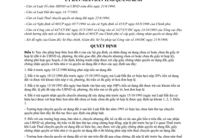 Quyết định 66/1998/QĐ-UB cho phép hợp thức hoá cấp giấy chứng nhận quyền sử dụng đất Quảng Bình