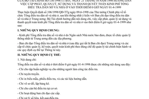 Thông tư 138/1998/TT-BTC hướng dẫn cấp phát quản lý sử dụng thanh quyết toán kinh phí tổng điều tra dân số nhà ở 1/4/1999