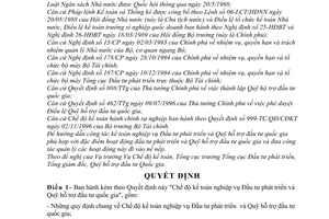 Quyết định 1475/1998/QĐ-BTC chế độ kế toán nghiệp vụ đầu tư phát triển và Quỹ hỗ trợ đầu tư quốc gia