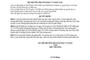 Quyết định 61/1998/QĐ-BGD&ĐT Quy chế tổ chức hoạt động thư viện trường phổ thông