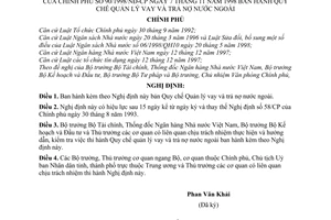 Nghị định 90/1998/NĐ-CP Quy chế quản lý vay và trả nợ nước ngoài