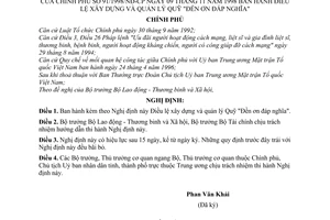 Nghị định 91/1998/NĐ-CP Điều lệ xây dựng và quản lý quỹ "Đền ơn đáp nghĩa"