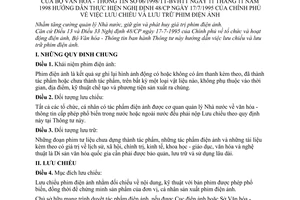 Thông tư 06/1998/TT-BVHTT lưu chiểu phim điện ảnh hướng dẫn Nghị định 48/CP