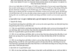 Thông tư 148/1998/TT-BTC hướng dẫn xác định tỷ giá thanh toán hàng hoá xuất khẩu dịch vụ trả nợ nước ngoài
