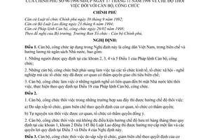 Nghị định 96/1998/NĐ-CP chế độ thôi việc đối với cán bộ, công chức